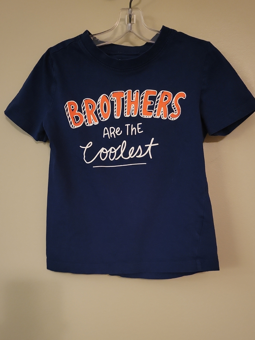 Carter's navy tee with "Brothers Are The Coolest" graphic